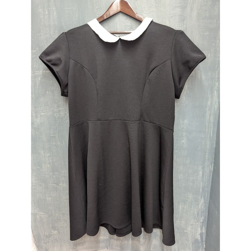 Torrid Black White Peter Pan Collar Skater Dress 4X Stretchy - Picture 5 of 5